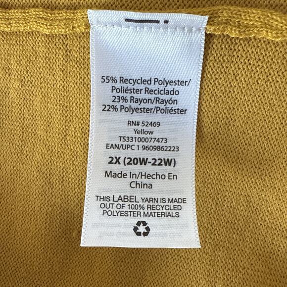 Terra&Sky Women’s 2X Boho Chic Longline Soft Knit Cardigan Mustard Yellow Preppy - Picture 4 of 7